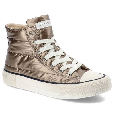 Plátěnky TOMMY HILFIGER - T3A9-32290-1437686-High Top Lace-Up Sneaker Taupe/Rose 686