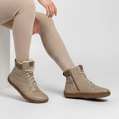 Kotníkové Boty Barefoot WASAK - 0768 Latte Groszek