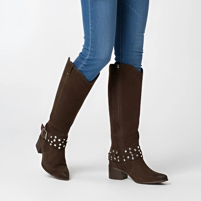 Kozačky KARINO - 5784/05-F Mokka/Welur