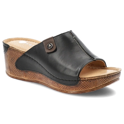 Pantofle ARMODO - 5-0766-041 Czarny+Brąz