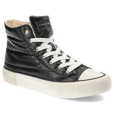 Plátěnky TOMMY HILFIGER - T3A9-32290-1437999-High Top Lace-Up Sneaker Black 999