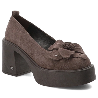 Polobotky KARINO - 5771/015-P Brąz/Welur