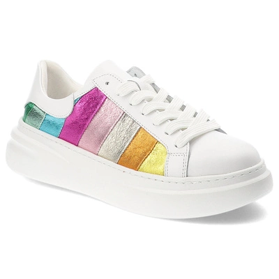 Tenisky ARMODO - 880 Białe Lico/Tęcza