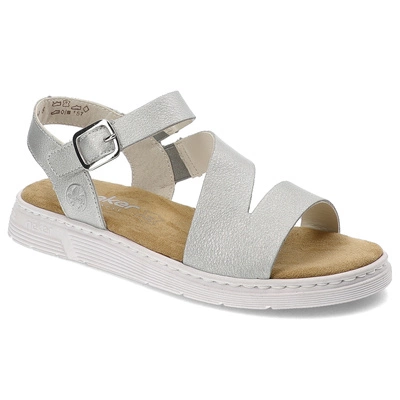 Sandály RIEKER - V9110-90 Stříbrné