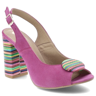 Sandály ARMODO - 1819 Fuksja+Paski