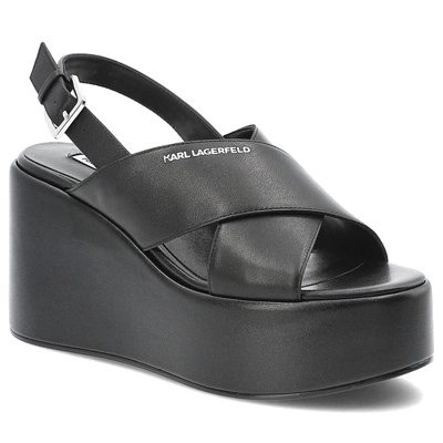 Sandály KARL LAGERFELD - KL33325 000 Black Lthr