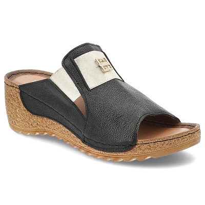 Pantofle ARMODO - 50109 V.Czarny/Złoty