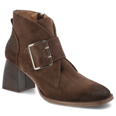 Kotníková Obuv ARMODO - 1668 Brąz Welur