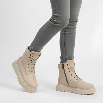 Boty ARMODO - 01024 Beż Groszek