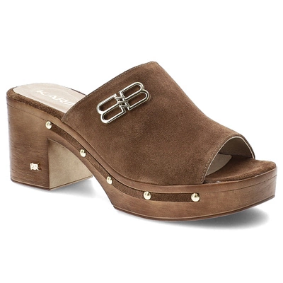 Pantofle KARINO - 5093/015-P Rustikal Welur