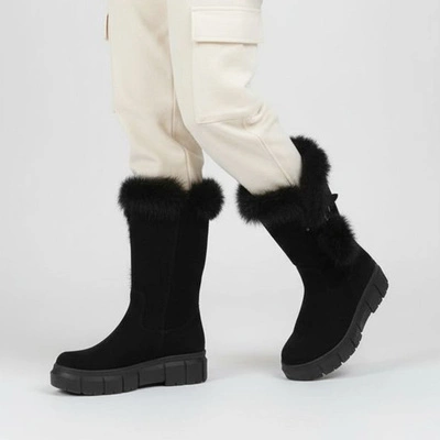 Kozačky ARMODO - 5-1434-021 Czarny Welur + Królik