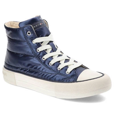 Plátěnky TOMMY HILFIGER - T3A9-32290-1437800-High Top Lace-Up Sneaker Blue 800