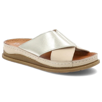 Pantofle MACIEJKA - L4986-37/00-0 Beż+Złoto