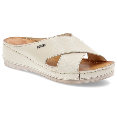 Pantofle WASAK - 0409 Waniliowy