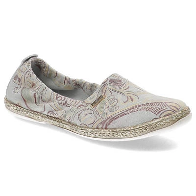 Espadrilky LEMAR - 10012 Haft Beżowy