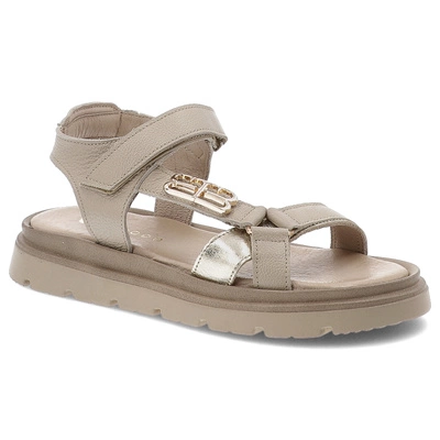 Sandály ARMODO - 40441 V.Taupe+Kryształ Zł.