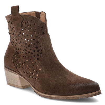 Kotníková Obuv ARMODO - 1616 Ciemny Brąz Welur