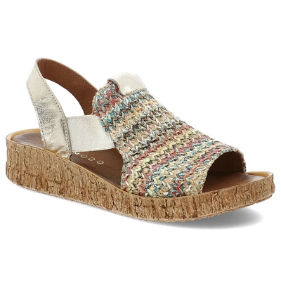 Sandály ARMODO - 40449 Plecionka Multi/Kryształ Złoto