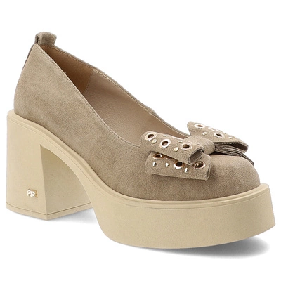 Polobotky KARINO - 5569/001-P Beż/Welur